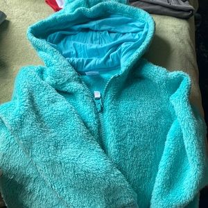 Tiffany blue carters fuzzy jacket w/ hood ( and little ears) ( box 3)